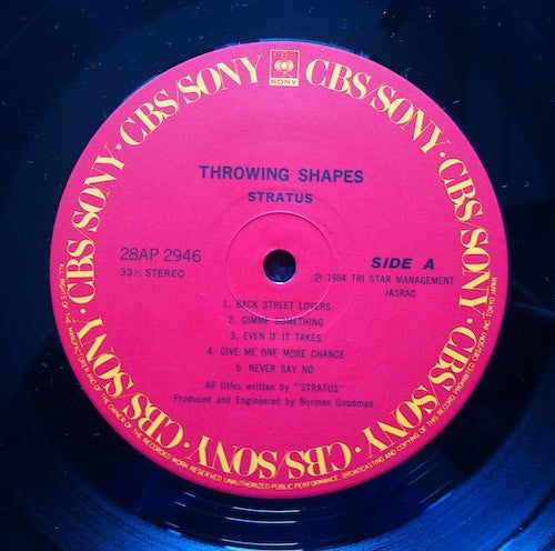 Stratus (5) - Throwing Shapes (Vinyl, LP, Album, Stereo) Very Good Plus (VG+) / Very Good Plus (VG+)