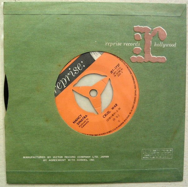 Nancy Sinatra - Sugar Town / Cruel War (Vinyl, 7", 45 RPM, Single) Very Good (VG) / Very Good (VG)