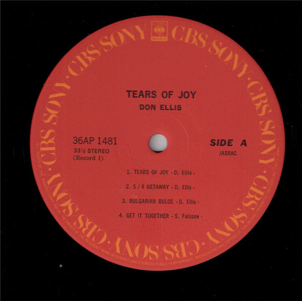 Don Ellis - Tears Of Joy (2xVinyl, LP, Album, Reissue, Stereo) Very Good (VG) / Good Plus (G+)