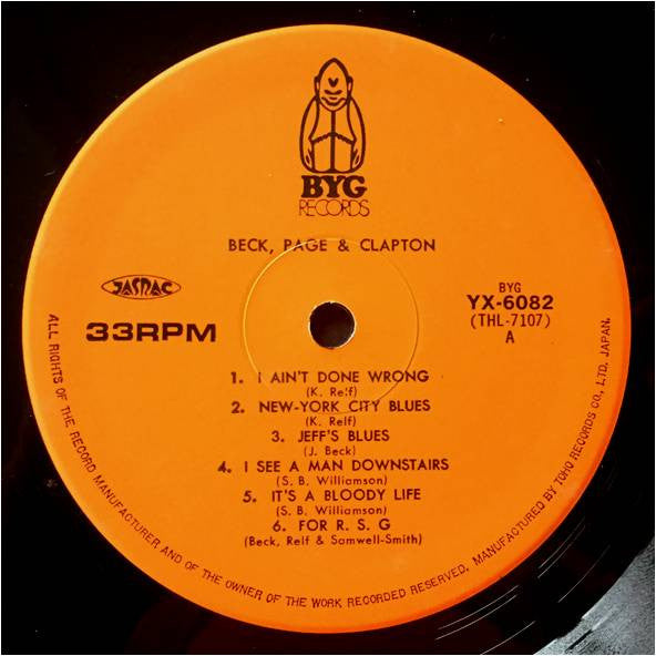 Jeff Beck - Beck, Page & Clapton (Vinyl, LP, Compilation) Very Good Plus (VG+) / Very Good Plus (VG+)