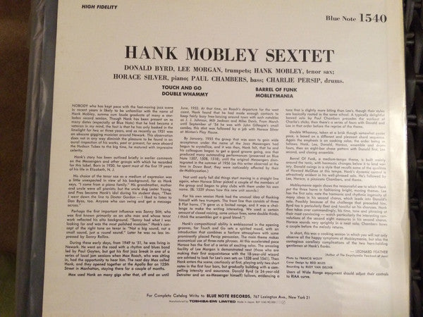 Hank Mobley - Hank Mobley With Donald Byrd And Lee Morgan (Vinyl, LP, Album, Mono, Reissue) Near Mint (NM or M-) / Near Mint (NM or M-)