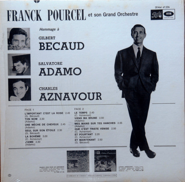 Franck Pourcel Et Son Grand Orchestre - Hommage A: Becaud, Adamo, Aznavour (Vinyl, LP, Stereo) Very Good Plus (VG+) / Very Good (VG)