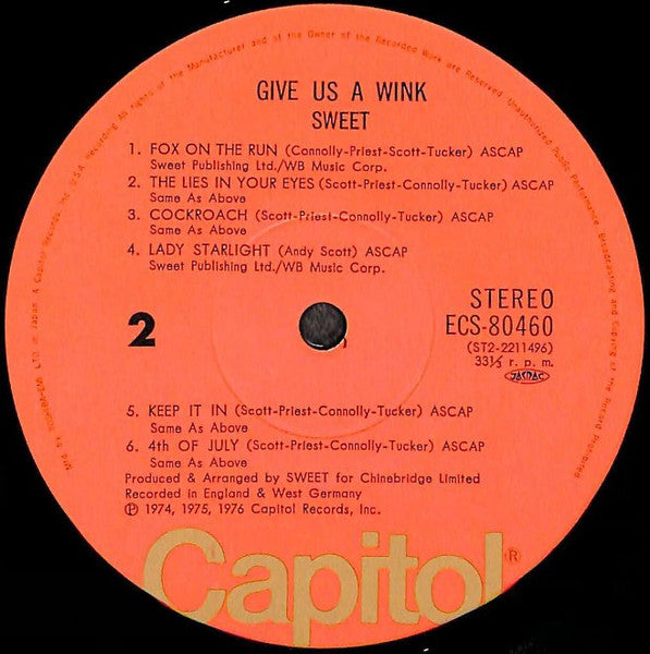 The Sweet - Give Us A Wink = 甘い誘惑 (Vinyl, LP, Album)