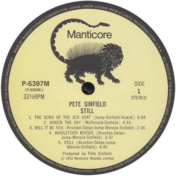 Peter Sinfield - Still (Vinyl, LP, Album, Reissue) Near Mint (NM or M-) / Near Mint (NM or M-)