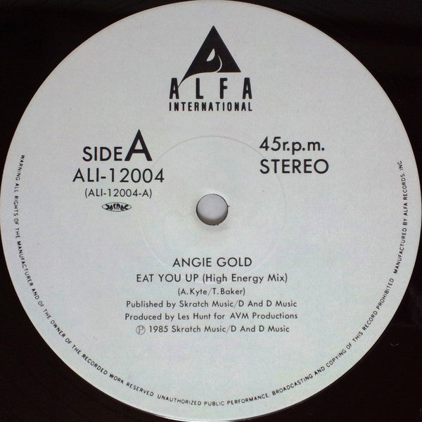 Angie Gold - Eat You Up (Vinyl, 12", 45 RPM, Single)