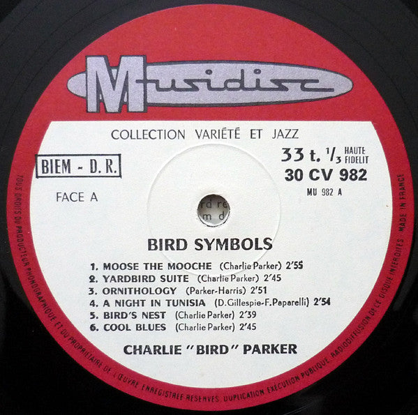 Charlie Parker - "Bird" Symbols (Vinyl, LP, Album, Reissue, Repress) Good Plus (G+) / Very Good (VG)