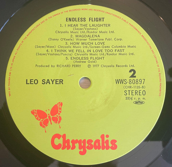 Leo Sayer - Endless Flight (Vinyl, LP, Album) Very Good Plus (VG+) / Very Good Plus (VG+)