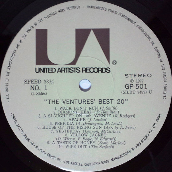 The Ventures - The Ventures' Best 20 (Vinyl, LP, Compilation) Very Good Plus (VG+) / Very Good Plus (VG+)