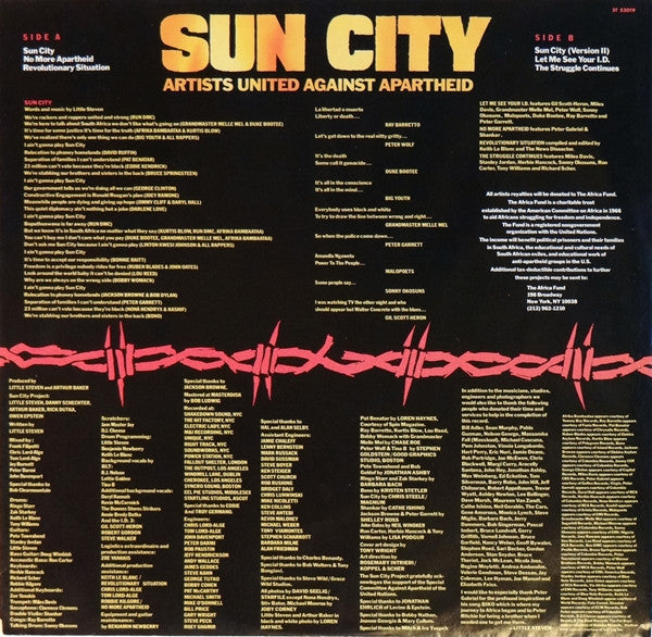 Artists United Against Apartheid - Sun City (Vinyl, LP, Album)