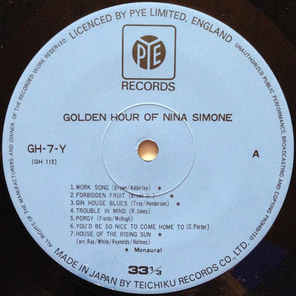 Nina Simone - Golden Hour Of Nina Simone (Vinyl, LP, Compilation) Very Good Plus (VG+) / Very Good Plus (VG+)