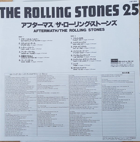 The Rolling Stones - Aftermath (Vinyl, LP, Album, Reissue, Stereo) Very Good Plus (VG+) / Good Plus (G+)