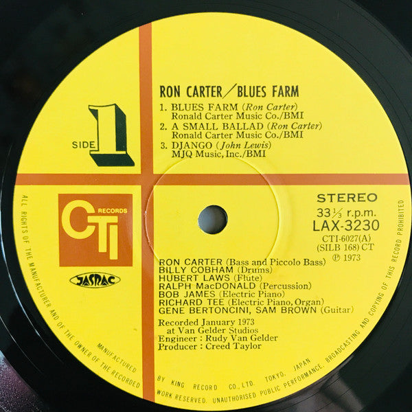 Ron Carter - Blues Farm (Vinyl, LP, Album, Limited Edition, Reissue, Stereo) Very Good (VG) / Very Good (VG)