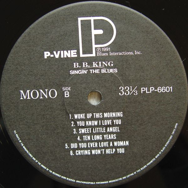 B.B. King - Singin' The Blues (Vinyl, LP, Compilation, Limited Edition, Reissue, Mono) Very Good Plus (VG+) / Very Good (VG)
