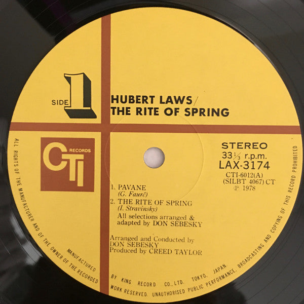 Hubert Laws - The Rite Of Spring (Vinyl, LP, Album, Limited Edition...