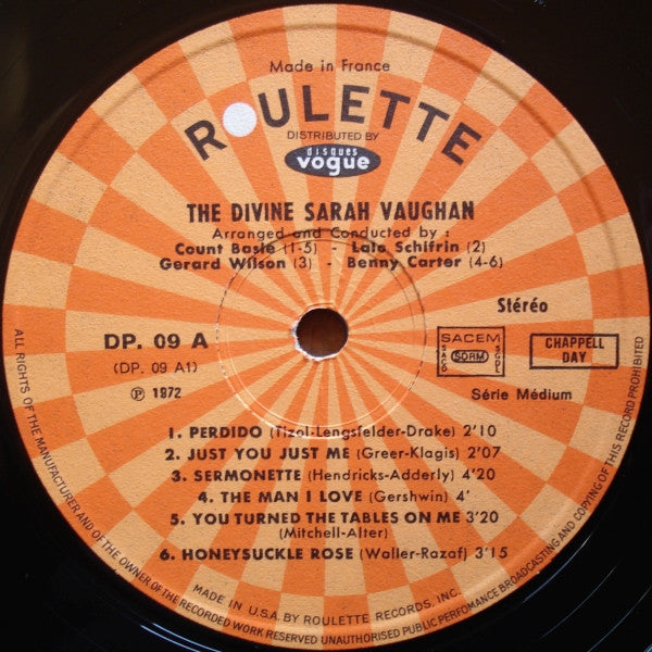 Sarah Vaughan - The Divine (2xVinyl, LP, Compilation, Stereo) Very Good (VG) / Very Good (VG)