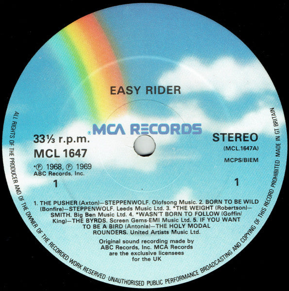 Various - Songs Performed In The Motion Picture Easy Rider (Vinyl, LP, Reissue) Good Plus (G+) / Very Good (VG)