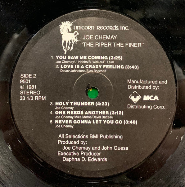 The Joe Chemay Band - The Riper The Finer (Vinyl, LP, Album) Very Good (VG) / Good Plus (G+)
