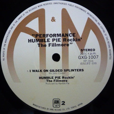 Humble Pie - Performance: Rockin' The Fillmore (2xVinyl, LP, Album, Reissue) Very Good (VG) / Good Plus (G+)