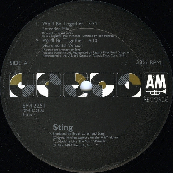 Sting - We'll Be Together (Vinyl, 12", 33 ⅓ RPM) Very Good Plus (VG+) / Very Good (VG)