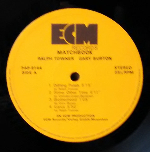 Ralph Towner - Matchbook (Vinyl, LP, Album) Very Good Plus (VG+) / Very Good Plus (VG+)