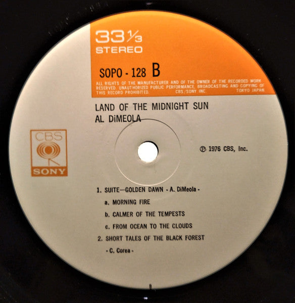 Al Di Meola - Land Of The Midnight Sun (Vinyl, LP, Album) Very Good Plus (VG+) / Very Good Plus (VG+)