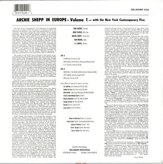 Archie Shepp - In Europe (Vinyl, LP, Album, Stereo) Very Good Plus (VG+) / Very Good (VG)