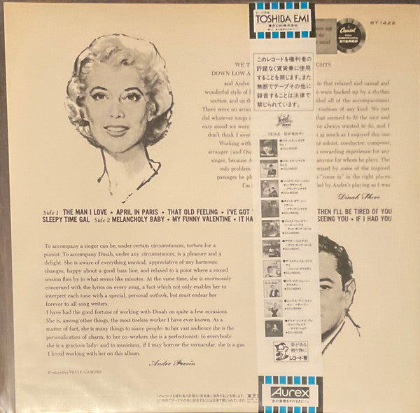 Dinah Shore - Dinah Sings, Previn Plays (Vinyl, LP, Album, Reissue, Stereo) Near Mint (NM or M-) / Very Good Plus (VG+)