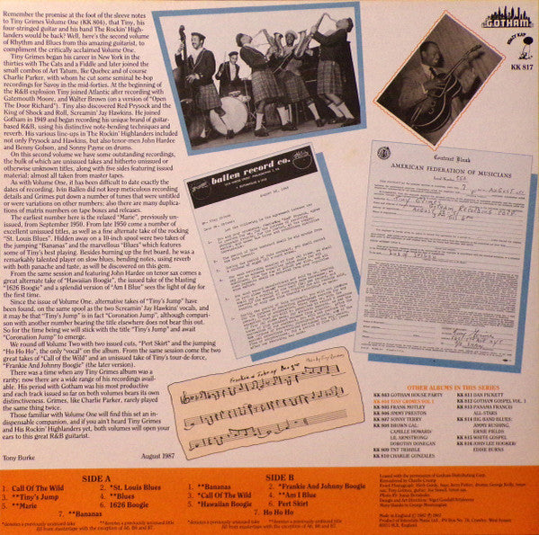 Tiny Grimes And His Rocking Highlanders - Volume Two (Vinyl, LP, Compilation, Remastered, Mono) Very Good (VG) / Very Good (VG)