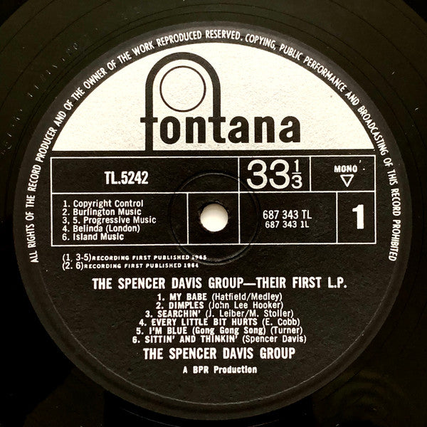 The Spencer Davis Group - Their First LP (Vinyl, LP, Mono, Album) Good Plus (G+) / Good Plus (G+)