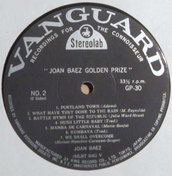 Joan Baez - Golden Prize (Vinyl, LP, Compilation) Near Mint (NM or M-) / Very Good Plus (VG+)