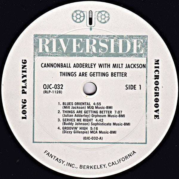 Cannonball Adderley - Things Are Getting Better (Vinyl, LP, Album, Reissue, Stereo) Very Good Plus (VG+) / Near Mint (NM or M-)