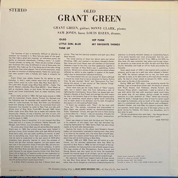 Grant Green - Oleo (Vinyl, LP, Album, Limited Edition, Stereo) Very Good (VG) / Very Good (VG)
