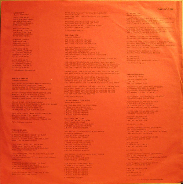 The Beatles - 1962-1966 = 1962年〜1966年 (2xLP, Compilation, Reissue, Stereo) - Very Good Plus (VG+) / Good Plus (G+)