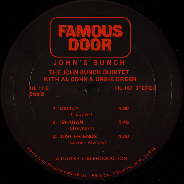 The John Bunch Quintet - John's Bunch (Vinyl, LP, Stereo) Very Good Plus (VG+) / Near Mint (NM or M-)