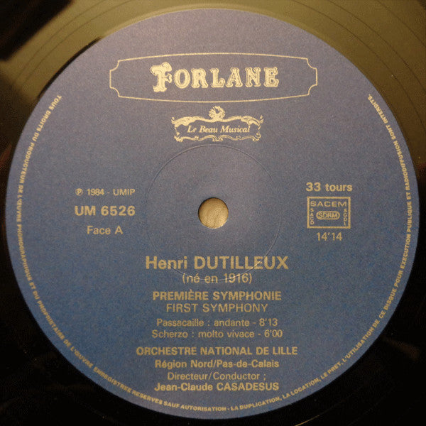 Henri Dutilleux - Symphonie N°1 (Vinyl, LP, Album, Reissue, Stereo) Near Mint (NM or M-) / Very Good Plus (VG+)