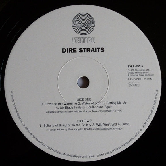 Dire Straits - Dire Straits (Vinyl, LP, Album, Reissue) Very Good Plus (VG+) / Near Mint (NM or M-)