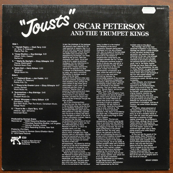 Oscar Peterson - Jousts (Vinyl, LP) Very Good Plus (VG+) / Very Good (VG)