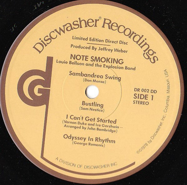 The Louie Bellson Drum Explosion - Note Smoking (Vinyl, LP, Album) Very Good Plus (VG+) / Very Good (VG)