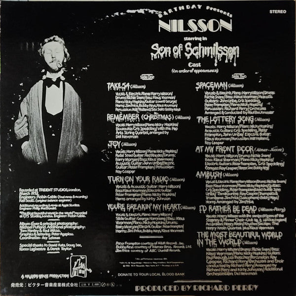 Harry Nilsson - Son Of Schmilsson (Vinyl, LP, Album, Stereo) Very Good (VG) / Very Good (VG)