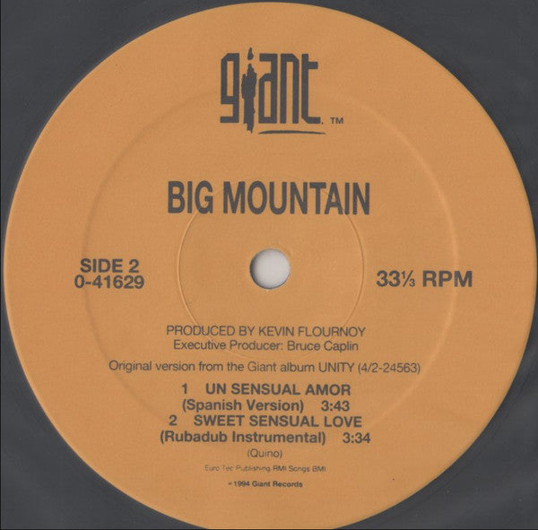 Big Mountain - Sweet Sensual Love (Vinyl, 12", 33 ⅓ RPM) Very Good Plus (VG+) / Very Good (VG)