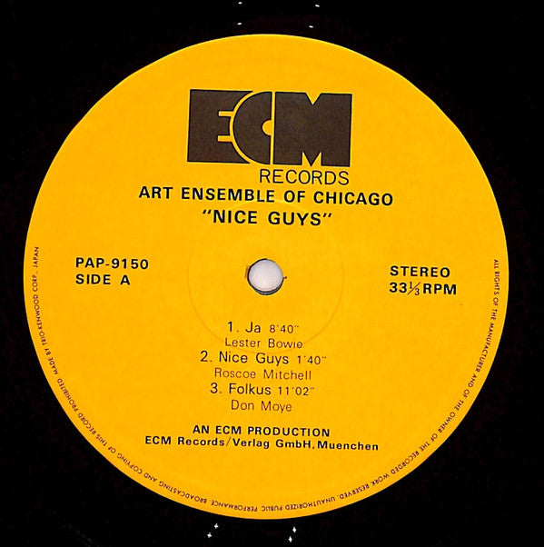 The Art Ensemble Of Chicago - Nice Guys (Vinyl, LP, Album) Near Mint (NM or M-) / Very Good Plus (VG+)