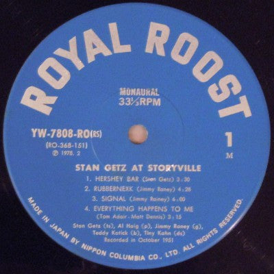 Stan Getz - At Storyville - Vol. 2 (Vinyl, LP, Album, Reissue, Mono)