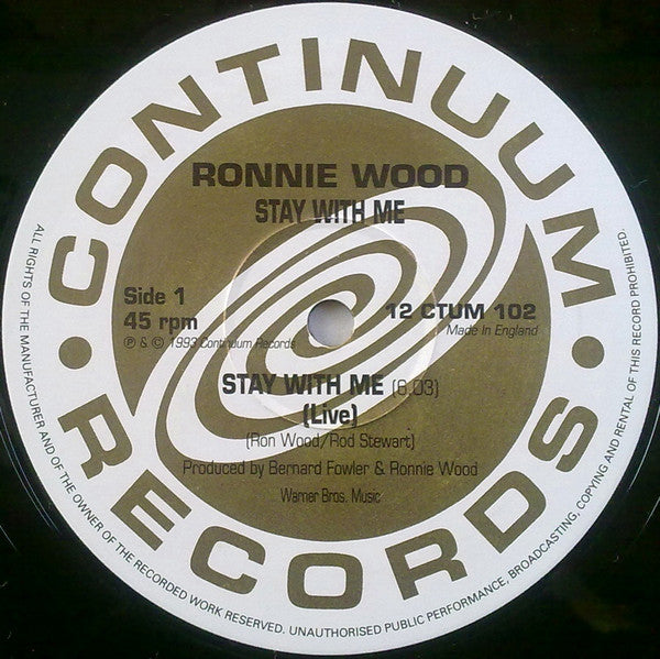 Ron Wood - Stay With Me (Vinyl, 12", 45 RPM, Maxi-Single) Very Good Plus (VG+) / Very Good (VG)