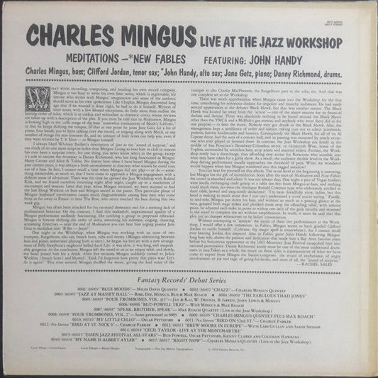 Charles Mingus - Right Now: Live At The Jazz Workshop (Vinyl, LP, Album, Stereo) Very Good Plus (VG+) / Very Good Plus (VG+)