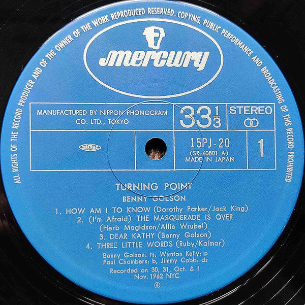 Benny Golson - Turning Point (Vinyl, LP, Album, Reissue, Stereo) Very Good Plus (VG+) / Very Good Plus (VG+)