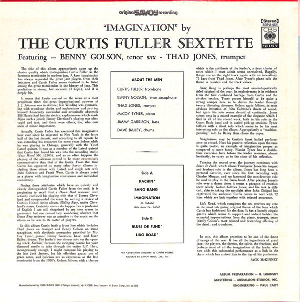 The Curtis Fuller Sextet - Imagination (Vinyl, LP, Album, Reissue, ...