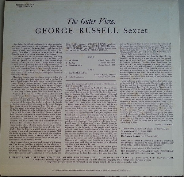 George Russell - The Outer View (Vinyl, LP, Album, Reissue, Stereo) Good Plus (G+) / Very Good (VG)