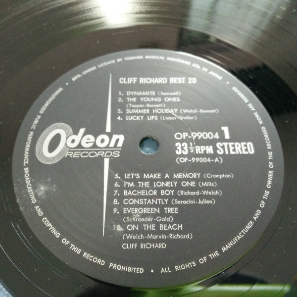 Cliff Richard - Cliff Richard Best 20 (Vinyl, LP, Compilation) Very Good Plus (VG+) / Very Good Plus (VG+)