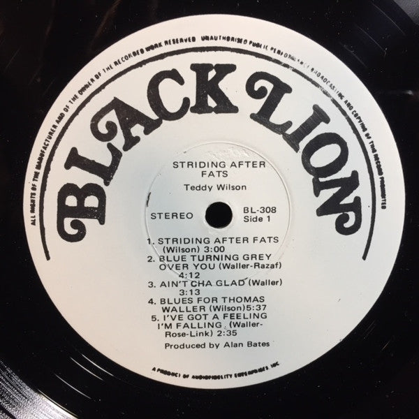 Teddy Wilson - Striding After Fats (Vinyl, LP, Album, Repress, Stereo) Very Good (VG) / Very Good (VG)