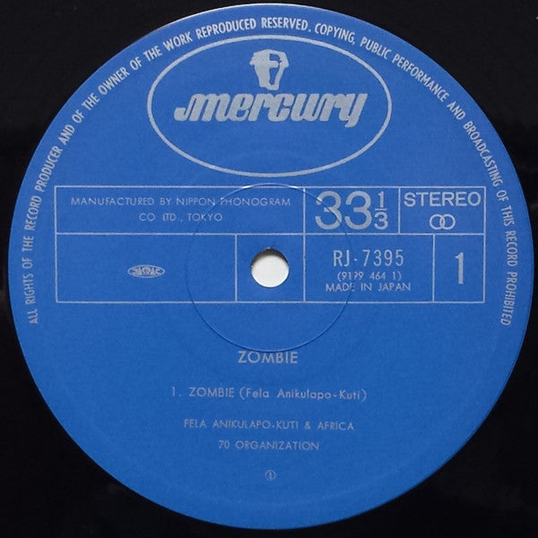 Fela Kuti - Zombie (Vinyl, LP, Compilation, Stereo) Near Mint (NM or M-) / Near Mint (NM or M-)